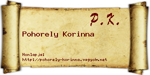 Pohorely Korinna névjegykártya